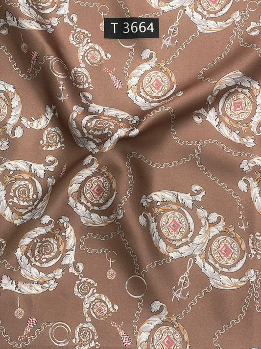 BRAND PRINTS ON MODAL SATIN