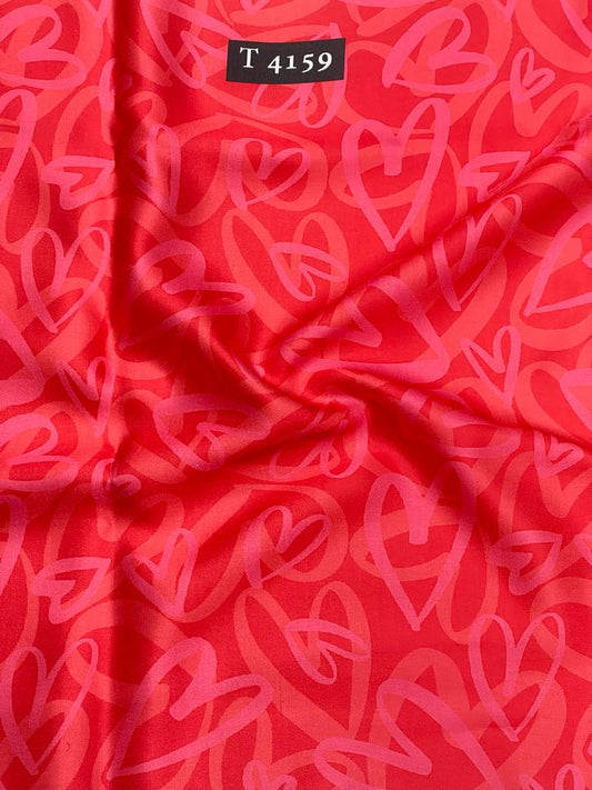 HEART PRINT ON MODAL SATIN