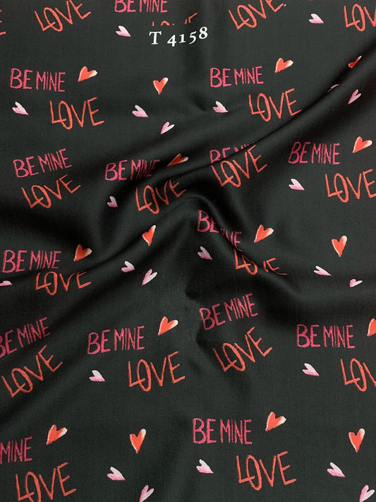 HEART PRINT ON MODAL SATIN