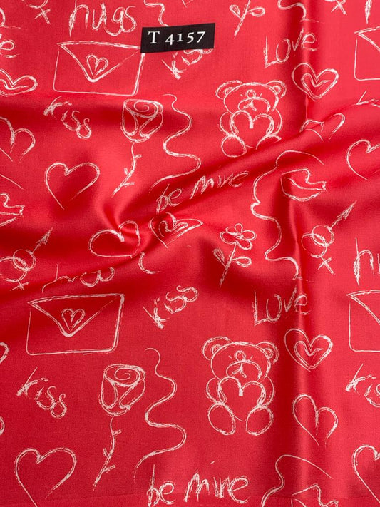 HEART PRINT ON MODAL SATIN
