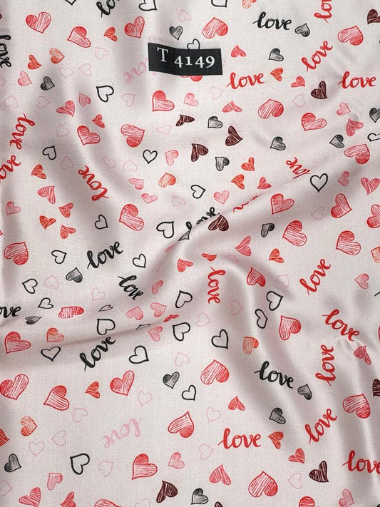 HEART PRINT ON MODAL SATIN