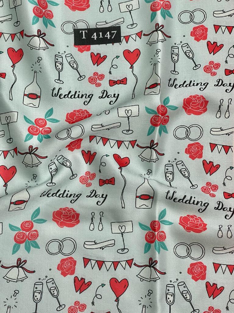HEART PRINT ON MODAL SATIN