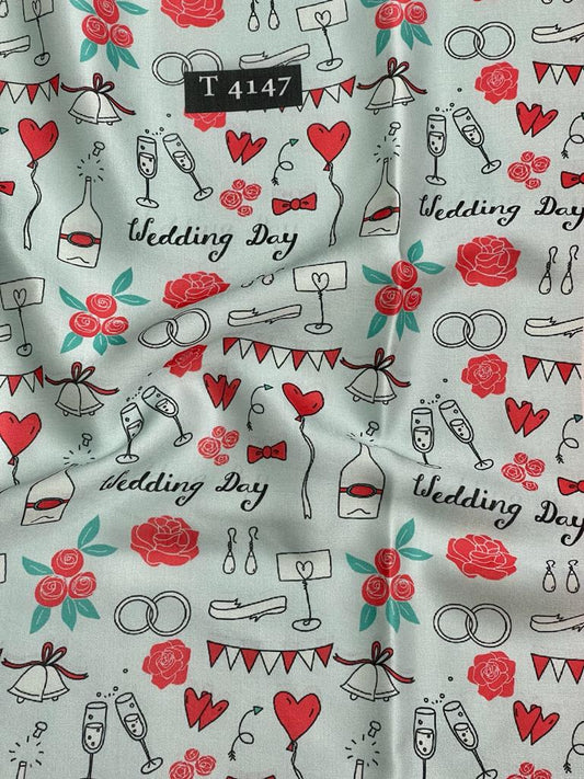 HEART PRINT ON MODAL SATIN
