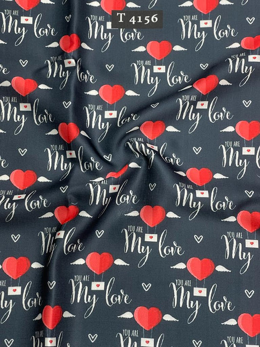 HEART PRINT ON MODAL SATIN