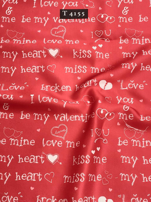 HEART PRINT ON MODAL SATIN