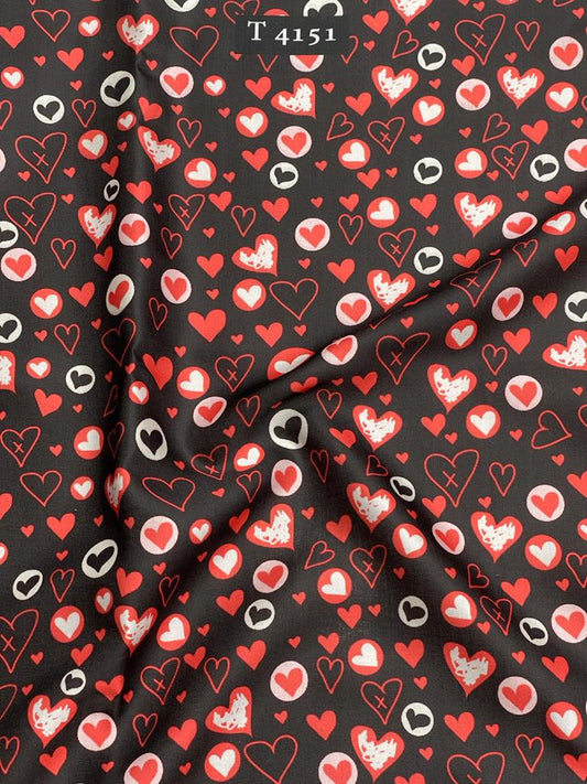 HEART PRINT ON MODAL SATIN
