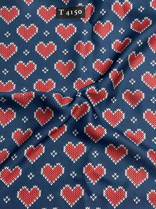 HEART PRINT ON MODAL SATIN