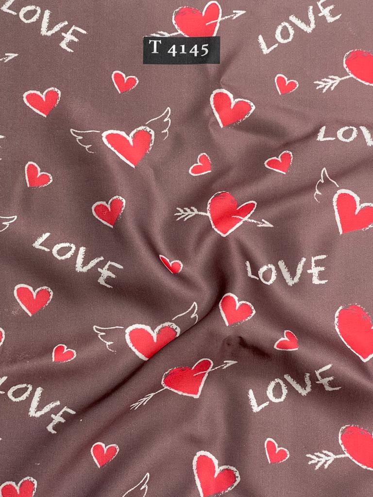 HEART PRINT ON MODAL SATIN