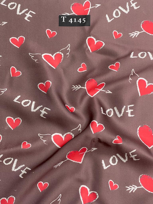 HEART PRINT ON MODAL SATIN