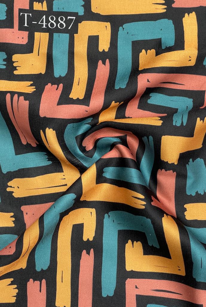 Abstracts Prints On Modal Satin
