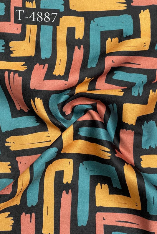 Abstracts Prints On Modal Satin