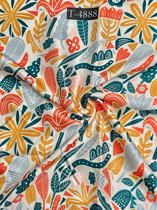 Abstracts Prints On Modal Satin