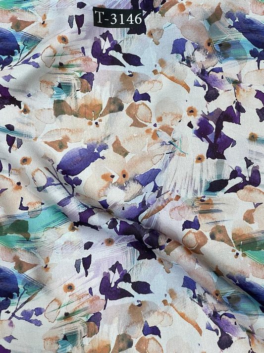 ABSTRACTS PRINT ON SATIN GEORGETTE