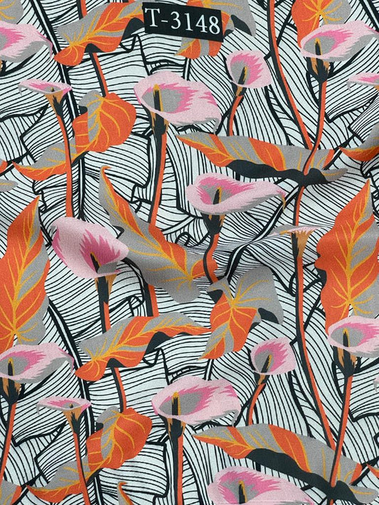 ABSTRACTS PRINT ON SATIN GEORGETTE