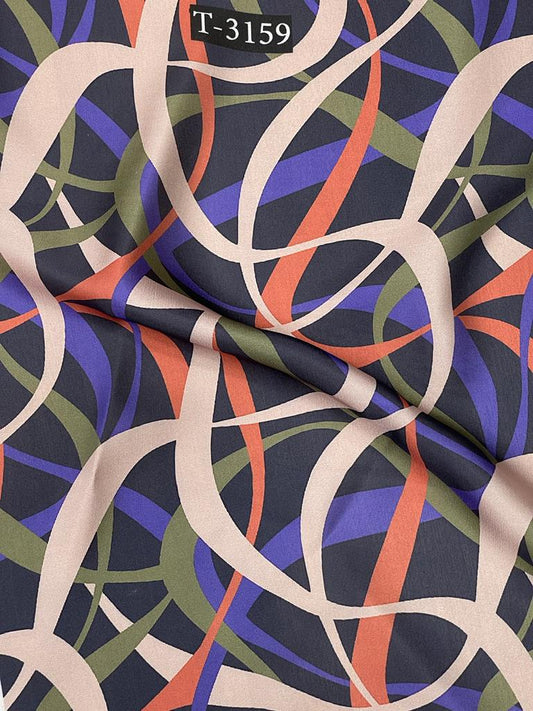 ABSTRACTS PRINT ON SATIN GEORGETTE