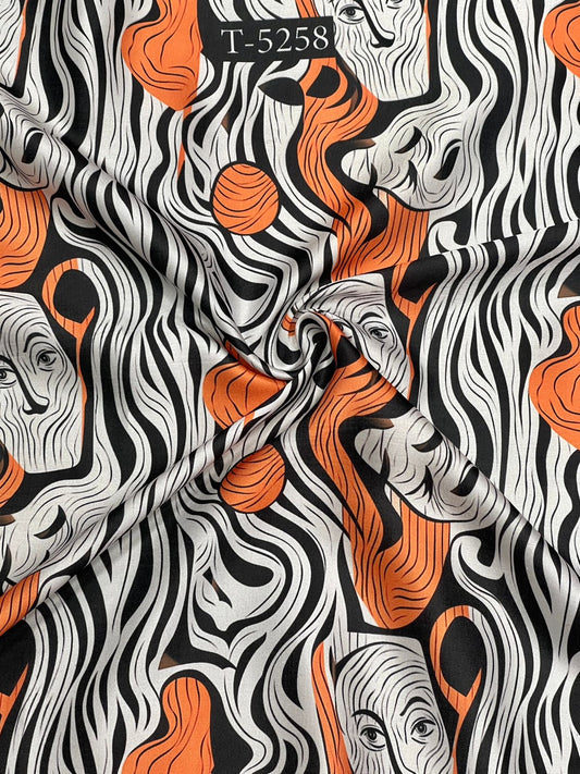 Abstracts Prints On Modal Satin