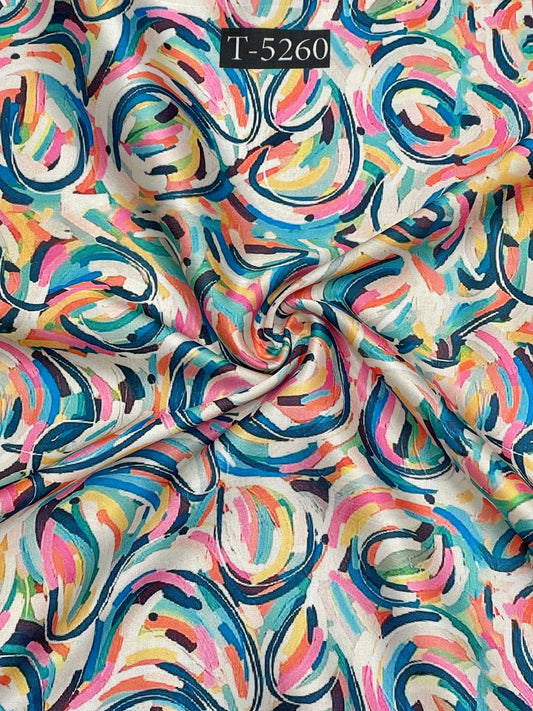 Abstracts Prints On Modal Satin