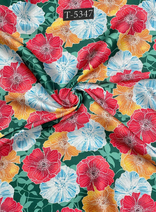 JAPAN SATIN ABSTRSCTS FLORALS PRINT