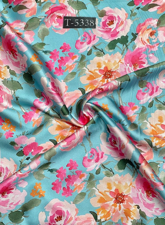 JAPAN SATIN ABSTRSCTS FLORALS PRINT