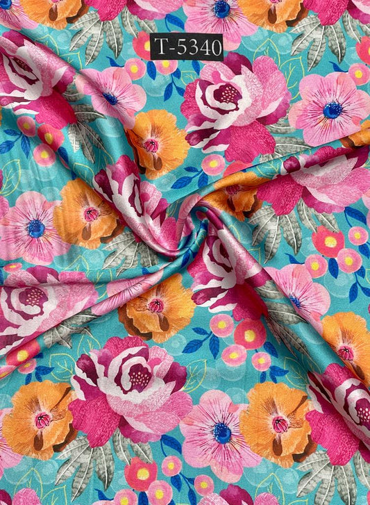 JAPAN SATIN ABSTRSCTS FLORALS PRINT