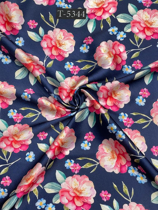 JAPAN SATIN ABSTRSCTS FLORALS PRINT