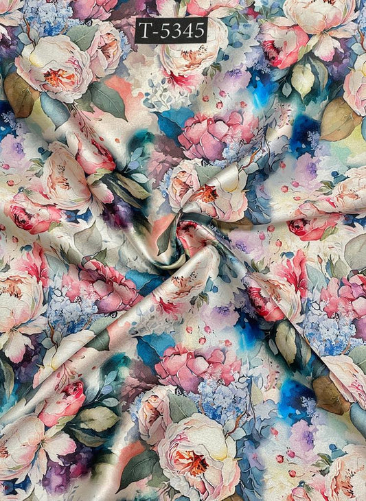 JAPAN SATIN ABSTRSCTS FLORALS PRINT