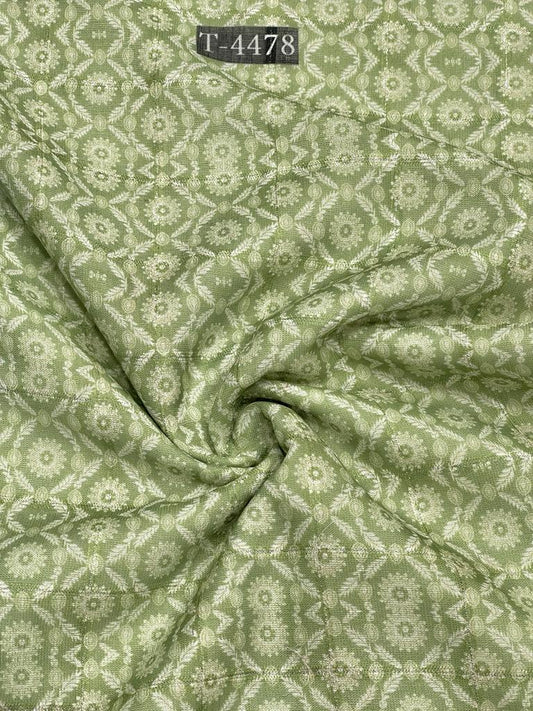 Silky Print On Linen Checks With Jari