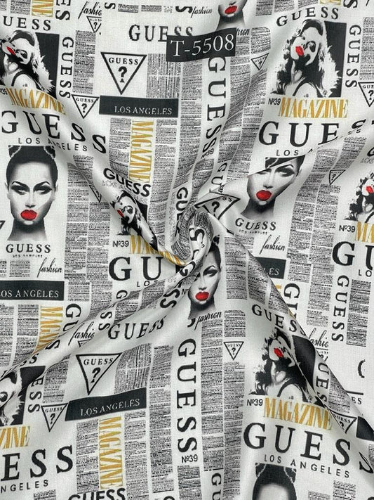 BRAND PRINTS ON MODAL SATIN