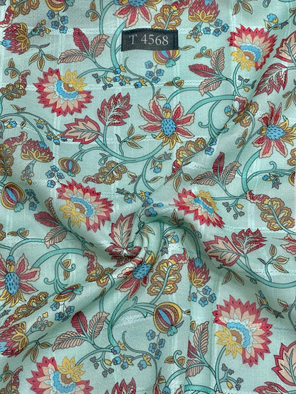 Wholesale Silky Print On Linen Checks With Jari | The Wardrobe Fabrics