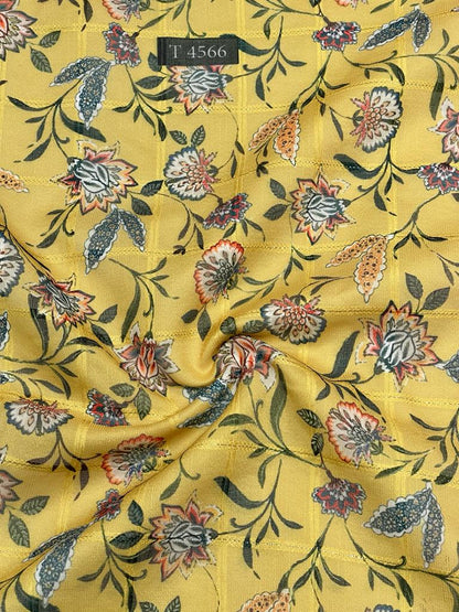 Wholesale Silky Print On Linen Checks With Jari | The Wardrobe Fabrics