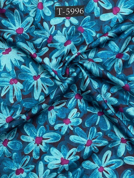 Silky Print On Tussar Silk