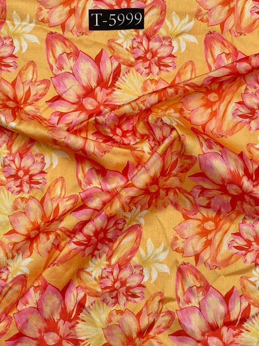 Silky Print On Tussar Silk