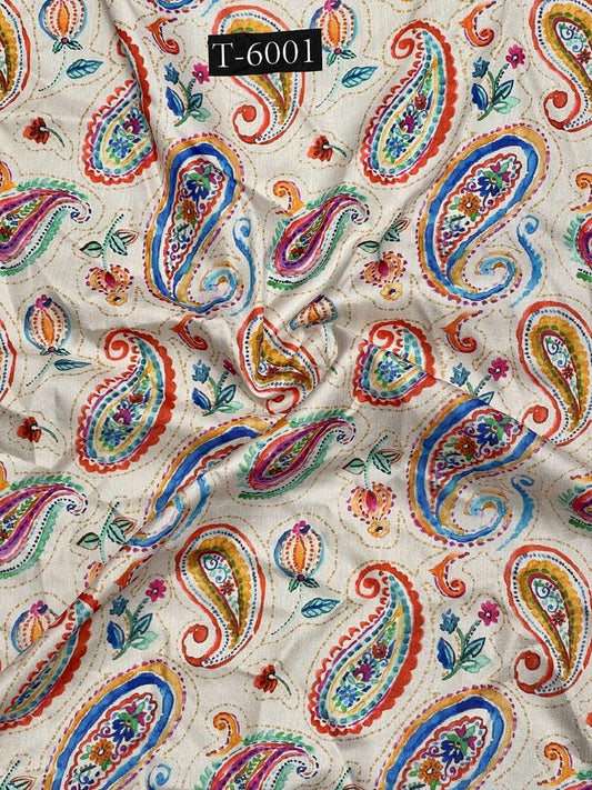 Silky Print On Tussar Silk