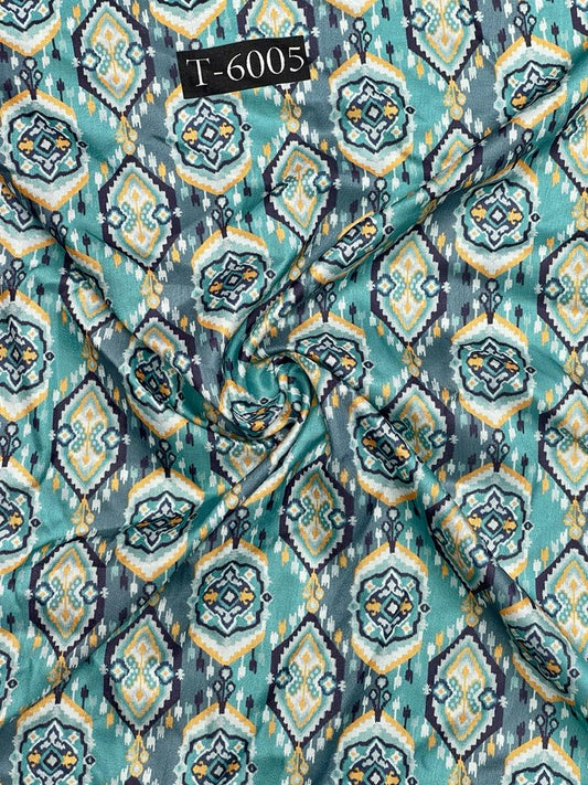 Silky Print On Tussar Silk