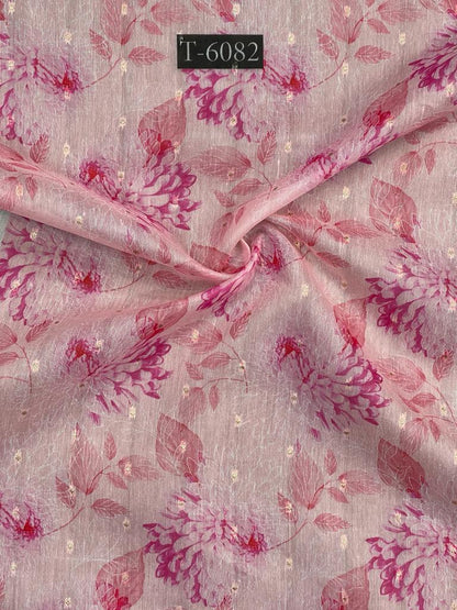 Wholesale Floral Print On Chanderi Jari Butti | The Wardrobe Fabrics