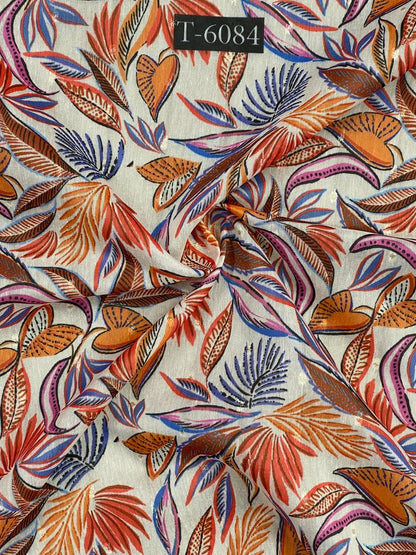 Wholesale Floral Print On Chanderi Jari Butti | The Wardrobe Fabrics