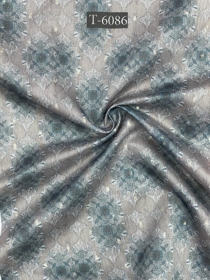 Wholesale Floral Print On Chanderi Jari Butti | The Wardrobe Fabrics