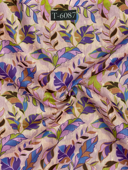 Wholesale Floral Print On Chanderi Jari Butti | The Wardrobe Fabrics