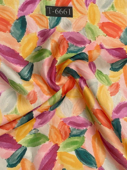 SATIN GEORGETTE ABSTRACTS PRINT