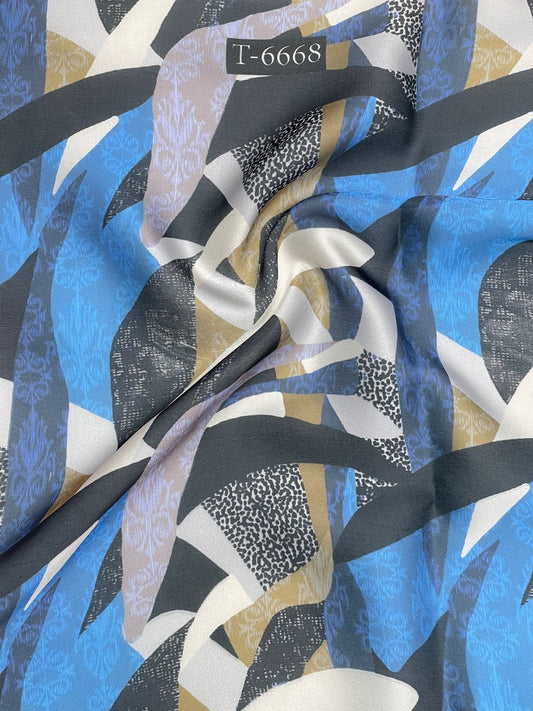 SATIN GEORGETTE ABSTRACTS PRINT