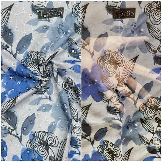 COMBO PRINT - COTTON HAKOBA + ORGANZA