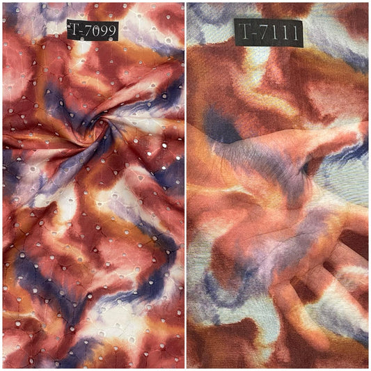 TIE & DYE COMBO PRINT - COTTON HAKOBA + ORGANZA