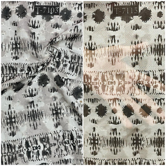 TIE & DYE COMBO PRINT - COTTON HAKOBA + ORGANZA