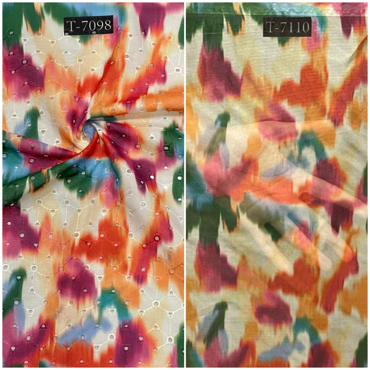 TIE & DYE COMBO PRINT - COTTON HAKOBA + ORGANZA