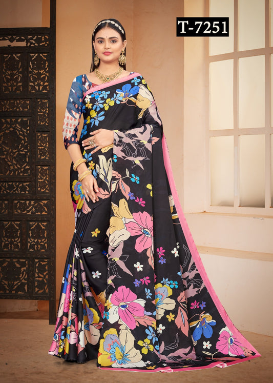 SOFT ABSTRACT PRINTED SAREES