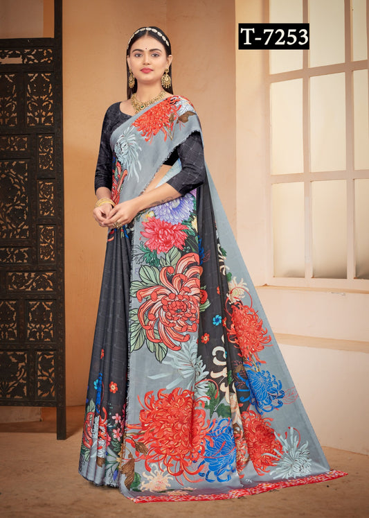 SOFT ABSTRACT PRINTED SAREES