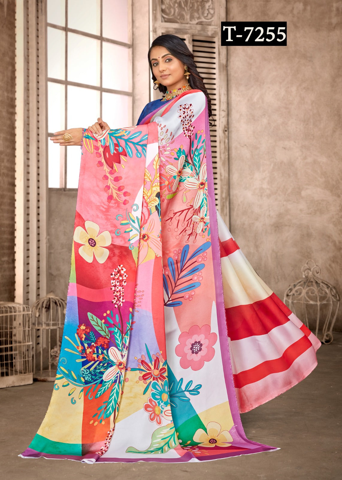 SOFT ABSTRACT PRINTED SAREES