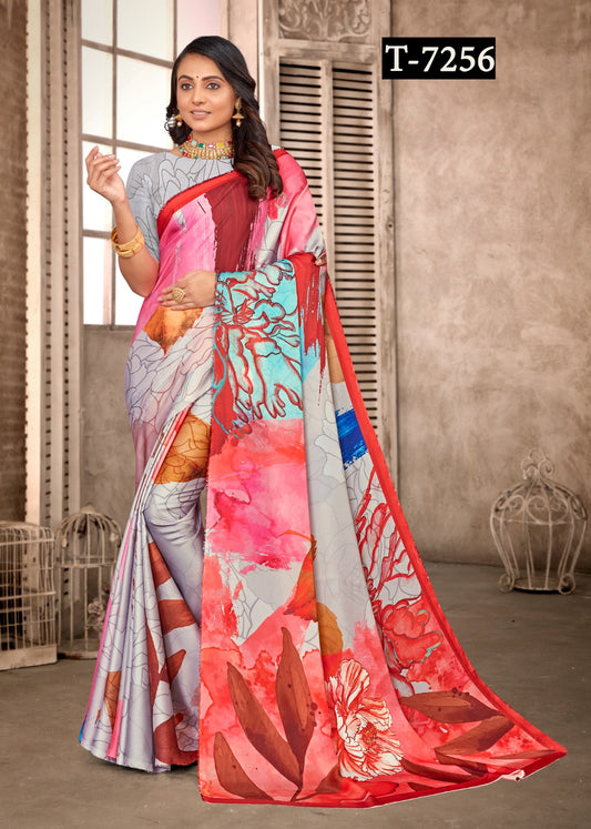 SOFT ABSTRACT PRINTED SAREES