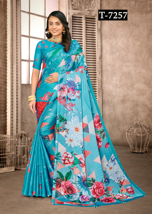 SOFT ABSTRACT PRINTED SAREES