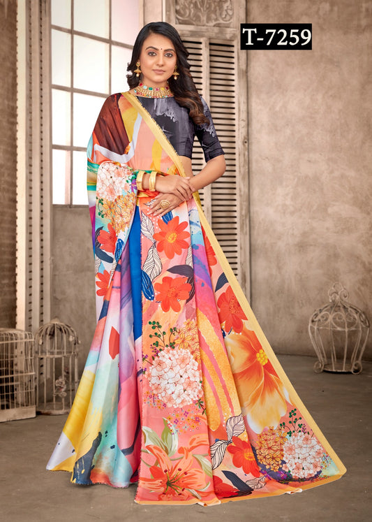 SOFT ABSTRACT PRINTED SAREES